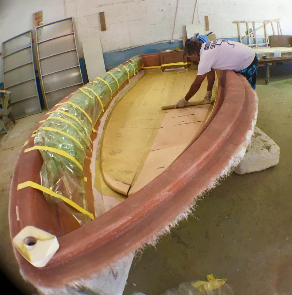 ZGlassing OBX mobile fiberglass work in progress at Outer Banks marina