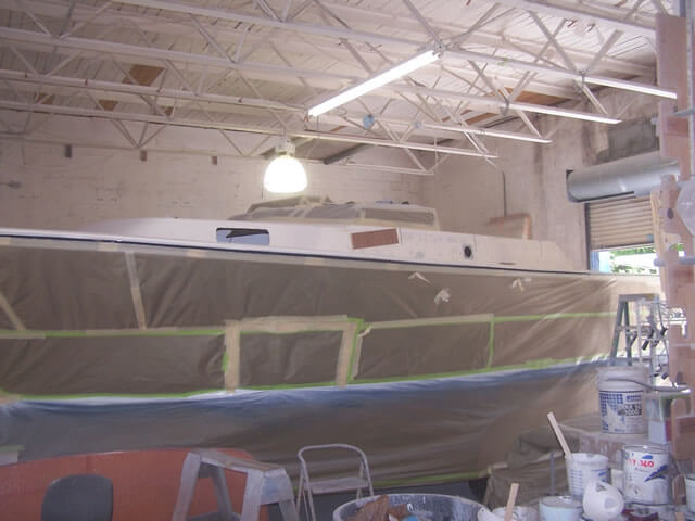 Mobile fiberglass repair at marina Nags Head NC