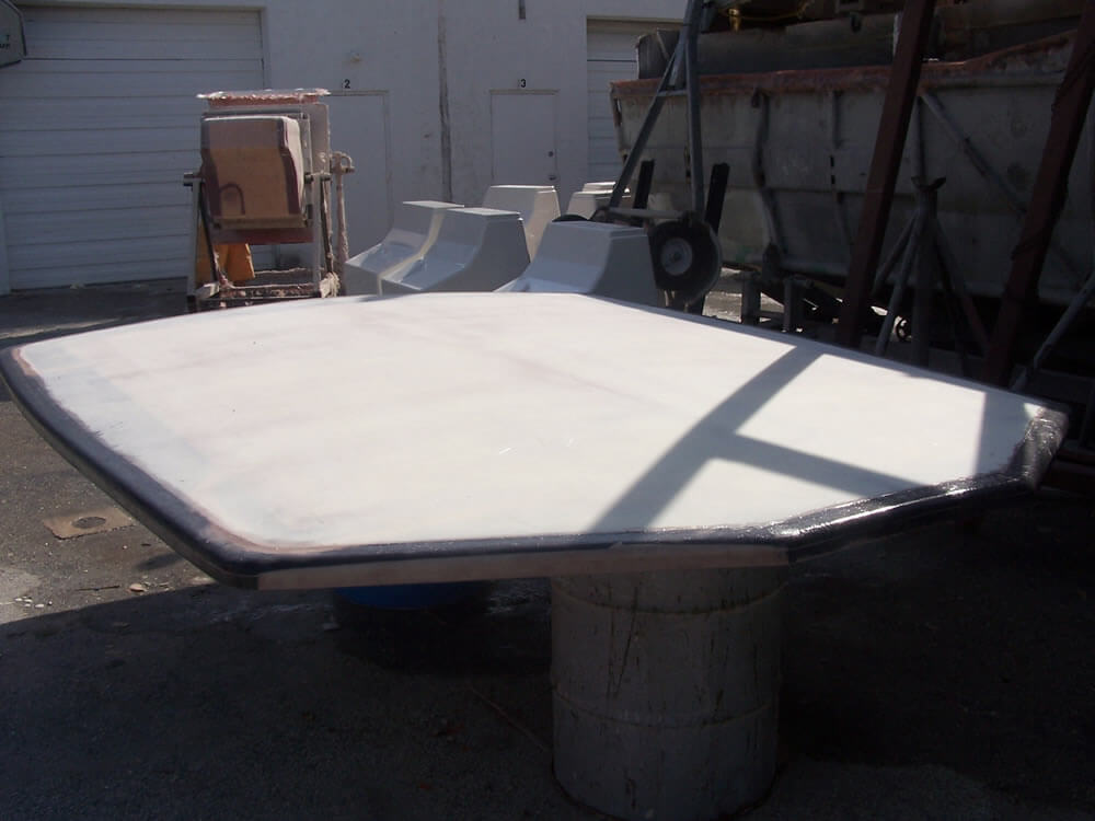 ZGlassing OBX craftsman at work on fiberglass repair Kill Devil Hills